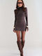 Dark Brown Mini Dress
