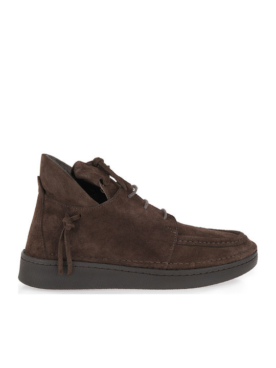 Damen-Stiefeletten aus braunem Wildleder
