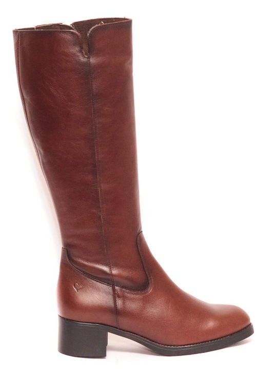 Desiree Shoes Δερμάτινες Γυναικείες Μπότες Ταμπά
