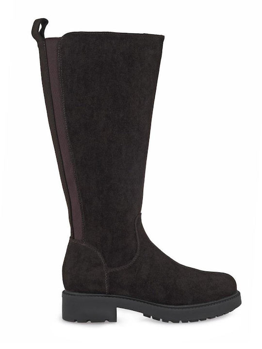 Seven Suede Γυναικείες Μπότες Καφέ