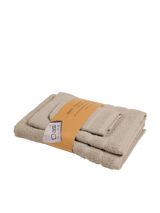 Das Home Best Best Taupe Bath Towel Set 3 pcs 4...
