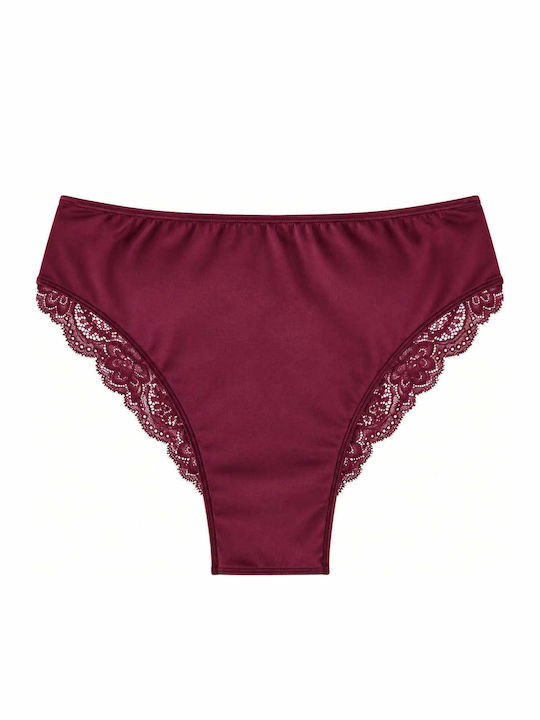 Elite Women's Aubergine Brazil Briefs with Lace
