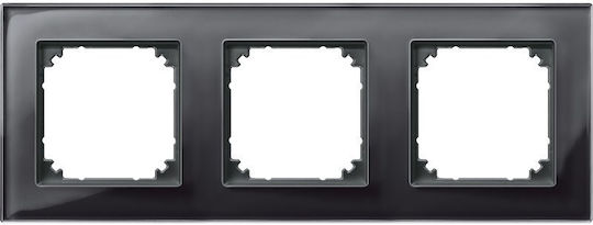M-Elegance Glass 3-Position Frame Onyx Black Merten 489303 Schneider Electric 489303