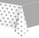 Silver Chrome Tablecloth Dots 137x274cm