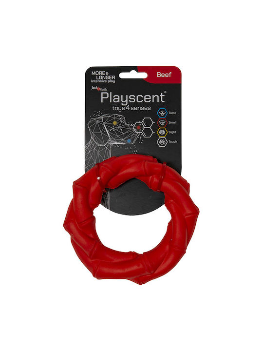 Jack and Vanilla Rubber Dog Toy with Beef Flavour 14 cm Red 1 Piece