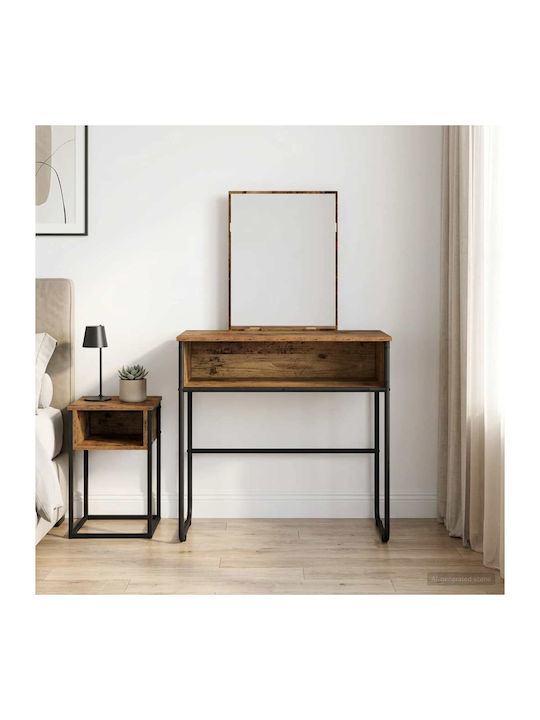 Wandmontierter Schminktisch aus Holz Braun mit ...