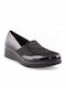 Ανατομικά Γυναικεία Slip-On Δερμάτινα Μαύρα
