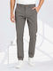 Men's Stretch Trousers with Straight Leg Style Grey