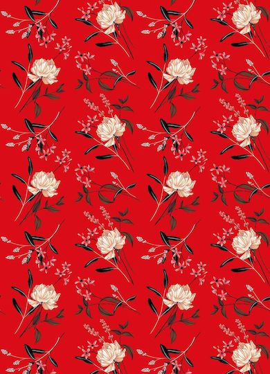 Pictura Ruled Notebook A5 Red Flowers Red