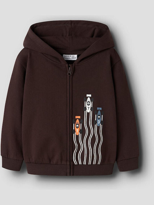 Name It Kinder-Sweatjacke mit Kapuze Braun