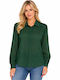 Dark Green Long Sleeve Women's Shirt