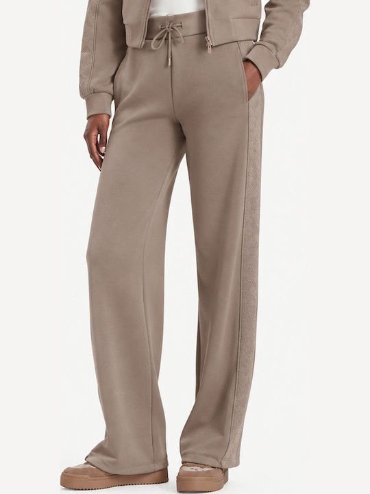 Guess Elsa Παντελόνι Φόρμας Καμπάνα Taupe