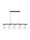 Opviq Candelabru Dual Suspendat Negru pentru 5 Becuri E14 37x5 cm