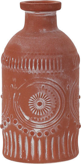 JK Home Decoration Ceramic Vase Orange 6xH12cm