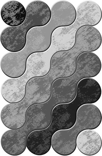 Conceptum Hypnose Rutschfester Rechteckiger Teppich Weiß / Grau / Schwarz 50x80cm
