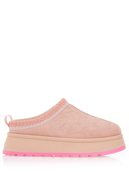 Tsoukalas Suede Clogs Women's Slippers Pink