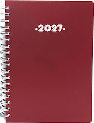 Υδρόγειος Ημερήσιο Planner A5 2027 Μπορντό Σπιρ...