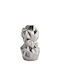Marhome Decorative Vase Ceramic Prismatic Abstract Silver 17x16xH30.5cm
