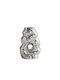 Marhome Decorative Ceramic Vase with Braided Design and Hole, Hammered Effect, Silver 17x10xH25.5cm