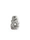 Marhome Decorative Ceramic Vase Braid with Hole Hammered Effect Silver 14x8xH20.5cm