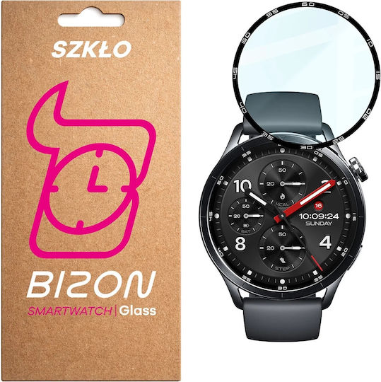 Bizon Glass Watch Edge Hybrid Screen Protector Compatible Xiaomi Watch S5 46 Mm Black