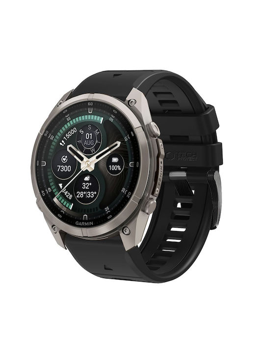 Tech-Protect Silicone Garmin Fenix 5 6 6 Pro 7 8 8 Pro E 9 9 Pro 51 мм Обсидиан Черен 5906302399437