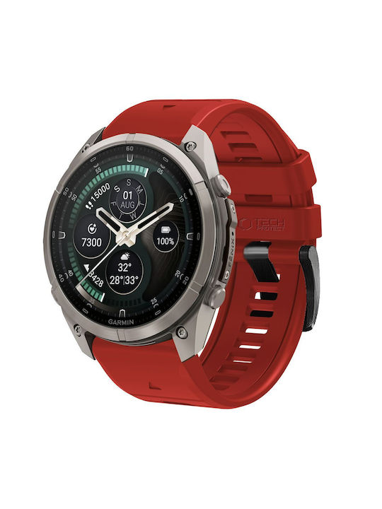 Tech-Protect Silicon Garmin Fenix 5 6 6 Pro 7 8 8 Pro E 9 9 Pro 47 Mm Roșu Crimson 5906302399932