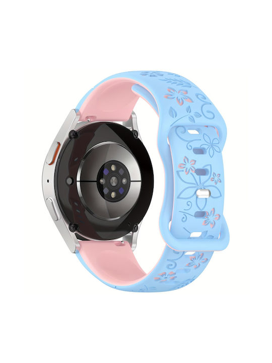 Λουράκι Σιλικόνης Concave Flower Δίχρωμο Garmin Vivoactive 5 Blue Pink