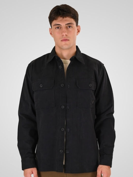 Rebase Langärmeliges Overshirt Schwarz