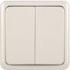 Vilma 2-Gang Pind Recessed Wall Switch with White Frame