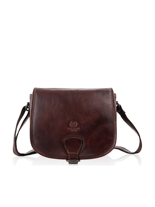 Set aus Gehäkelter Brauner Damen-Messenger-Tasche