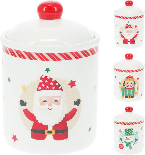 JK Home Decoration Weihnachtliche Keksdose aus Porzellan 15x10 cm 600 ml