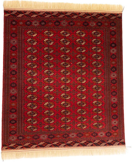 Bukhara Handgefertigter Rechteckiger Teppich Rot 201x227cm