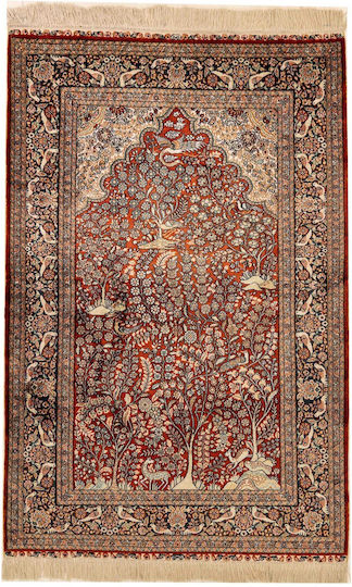 Silk Handmade Rectangular Rug, Silky Red, 95x150cm