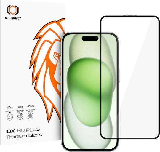 Tempered Glass Tel Protect 10x HD Plus Titanium pentru iPhone 15, Plic