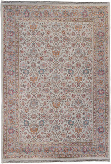Boho Handmade Non-Slip Rectangular Ecru Rug 120x180cm