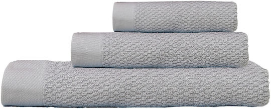 Viopros Set of Bath Towels 3 pcs Gray Weight 500gr/m²