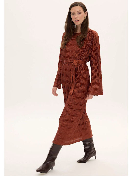 Sophia Midi Brown Dress