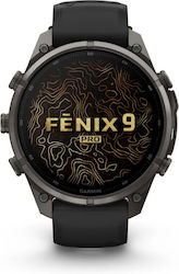 Garmin Fenix 9 Pro 47mm Carbon Gray DLC с Черна/Камъчносива Силиконова Каишка Garmin Fenix 9 Pro 47mm Carbon Gray DLC с Черна/Камъчносива Силиконова Каишка