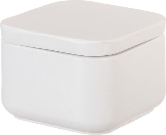 White Square Ceramic Trinket Box K982 6x6x4.2cm Nv-1200982