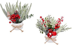 Verschneite Weihnachtsdekoration Weißer Übertopf Schleife 25 cm Malelis Verschneite Weihnachtsdekoration Weißer Übertopf Schleife 25 cm Malelis