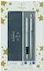 Parker Jotter White Stainless Steel Ct Fountain Pen & Ballpen