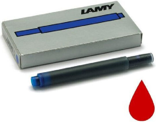 Lamy T10 5 Ανταλλακτικά Μελάνια για Στυλό Κόκκινα