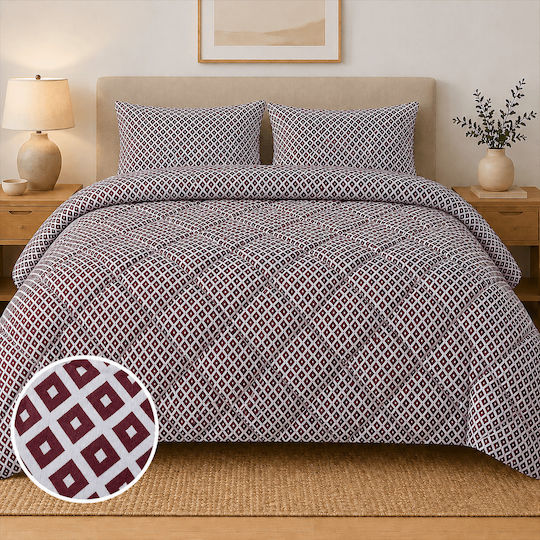 Astron Italy Doppelbett-Steppdecke 220x240 cm Ariel Red Wine