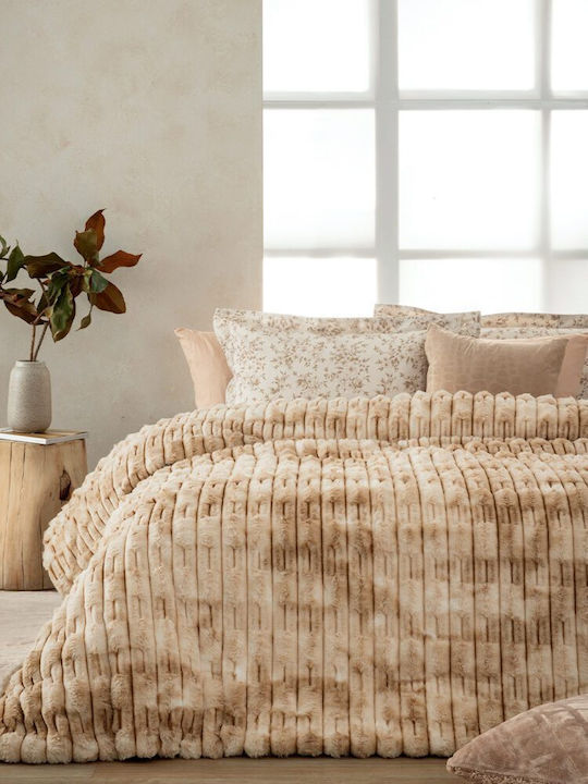 Palamaiki Roza Beige Sherpa Comforter Double 22...