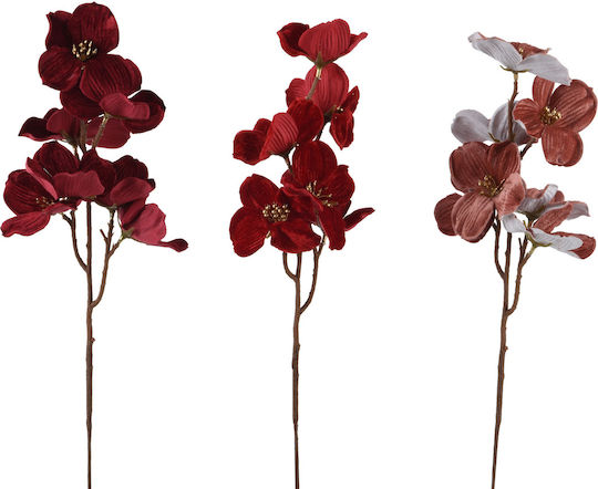Beauty Home Διακοσμητικό Κλαδί Λουλούδι Βελούδινο 60 Cm Ροζ