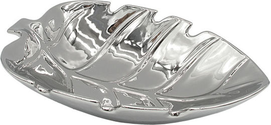 Marhome Monstera-Blatt Keramik Silber 28x18x6 cm 15-26815