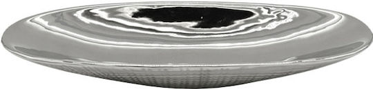 Marhome Decorative Oval Ceramic Silver Platter 29.5x11x3.7cm