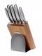 Cryspo Trio „soul Kitchen“ Messerset mit Sockel aus Edelstahl 5-tlg