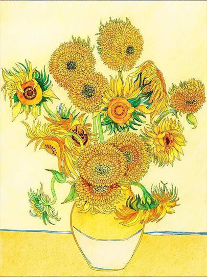 Poster Van Gogh Sunflowers Art116 50cm X 70cm Premium Μαύρο Ξύλινο Κάδρο-56100pd148481f55323
